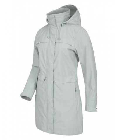 Cloud Burst Textured Womens Waterproof Jacket Light Grey $48.59 Jackets