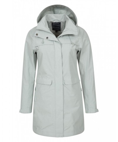 Cloud Burst Textured Womens Waterproof Jacket Light Grey $48.59 Jackets