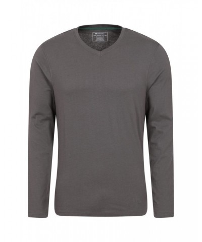 Eden Mens Organic V-Neck T-Shirt Grey $12.74 Tops