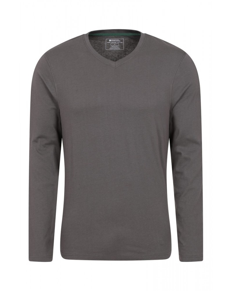 Eden Mens Organic V-Neck T-Shirt Grey $12.74 Tops