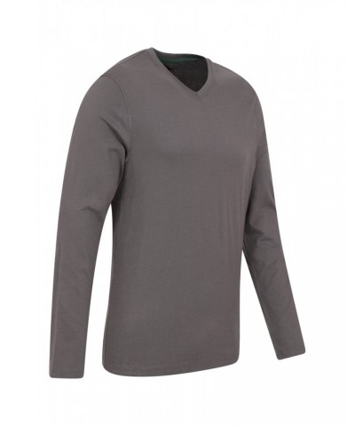 Eden Mens Organic V-Neck T-Shirt Grey $12.74 Tops