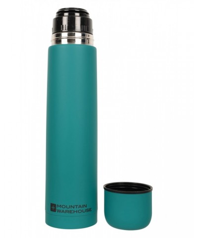 Double Walled Rubber Finish Flask - 1L Teal $15.11 Water Bottles