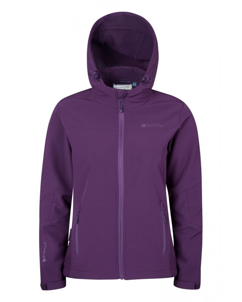 Exodus Womens Water Resistant Softshell Jacket Dark Purple $35.00 Jackets