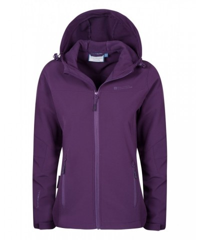 Exodus Womens Water Resistant Softshell Jacket Dark Purple $35.00 Jackets