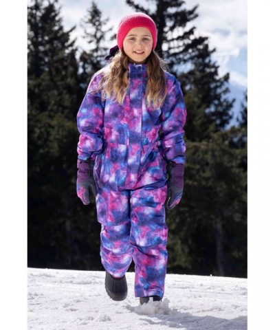 Cloud Printed Kids All in One Waterproof Snowsuit Spacey Pink $27.30 Ski