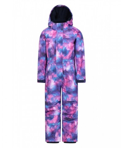 Cloud Printed Kids All in One Waterproof Snowsuit Spacey Pink $27.30 Ski