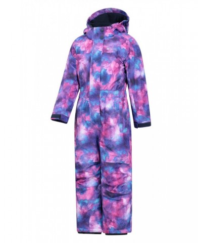 Cloud Printed Kids All in One Waterproof Snowsuit Spacey Pink $27.30 Ski