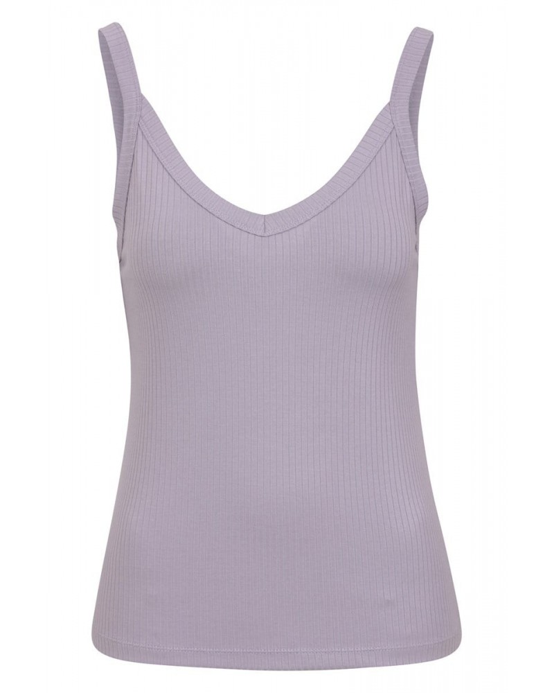 Lounge Womens Rib Tank Top Dusky Purple $13.56 Loungewear