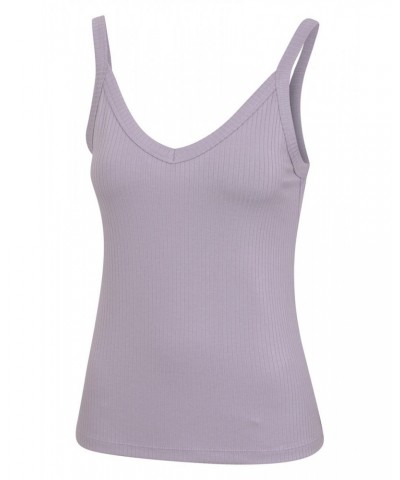 Lounge Womens Rib Tank Top Dusky Purple $13.56 Loungewear