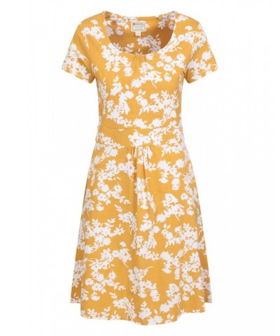 Orchid Patterned Womens UV Dress Mustard $15.91 Dresses & Skirts