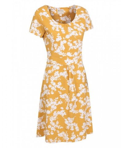 Orchid Patterned Womens UV Dress Mustard $15.91 Dresses & Skirts