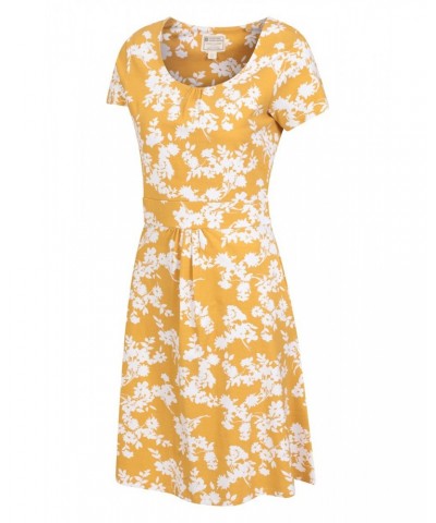 Orchid Patterned Womens UV Dress Mustard $15.91 Dresses & Skirts