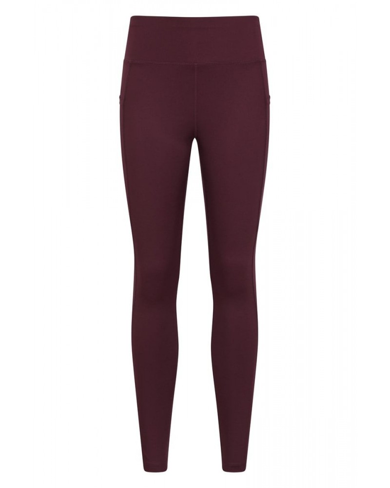 Blackout High Waisted Womens Tights Burgundy $19.46 Active