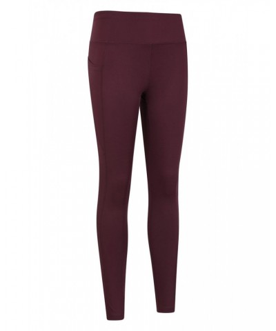 Blackout High Waisted Womens Tights Burgundy $19.46 Active