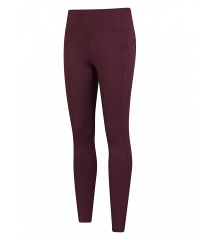 Blackout High Waisted Womens Tights Burgundy $19.46 Active