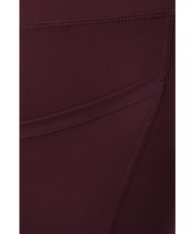 Blackout High Waisted Womens Tights Burgundy $19.46 Active