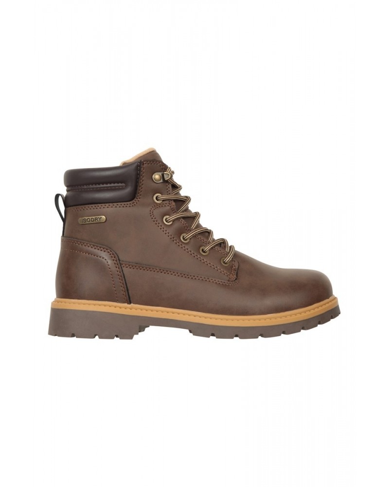 Casual Waterproof Womens Boots Dark Brown $41.29 Footwear