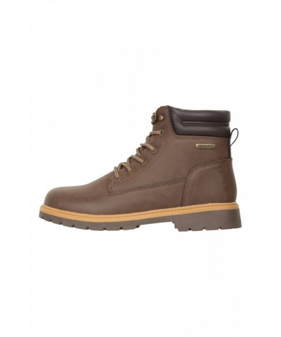 Casual Waterproof Womens Boots Dark Brown $41.29 Footwear