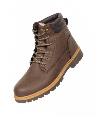 Casual Waterproof Womens Boots Dark Brown $41.29 Footwear