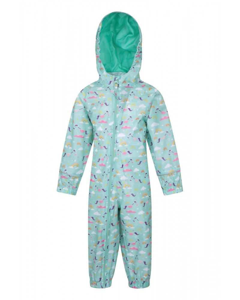 Puddle Kids Printed Waterproof Rain Suit Mint $16.10 Babywear