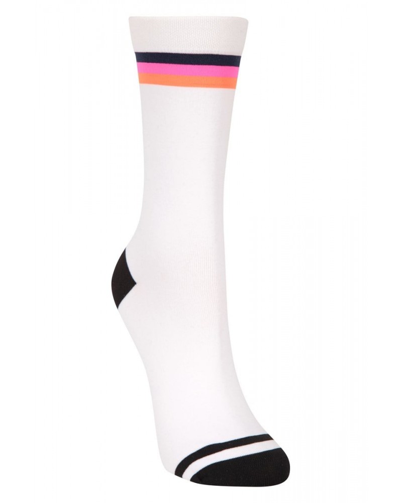 Racer Striped Womens Cycling Socks White $10.99 Accessories