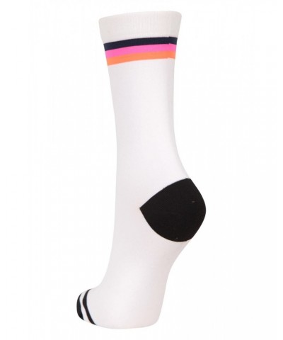 Racer Striped Womens Cycling Socks White $10.99 Accessories