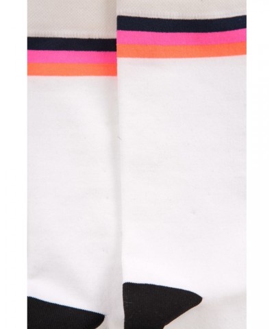 Racer Striped Womens Cycling Socks White $10.99 Accessories