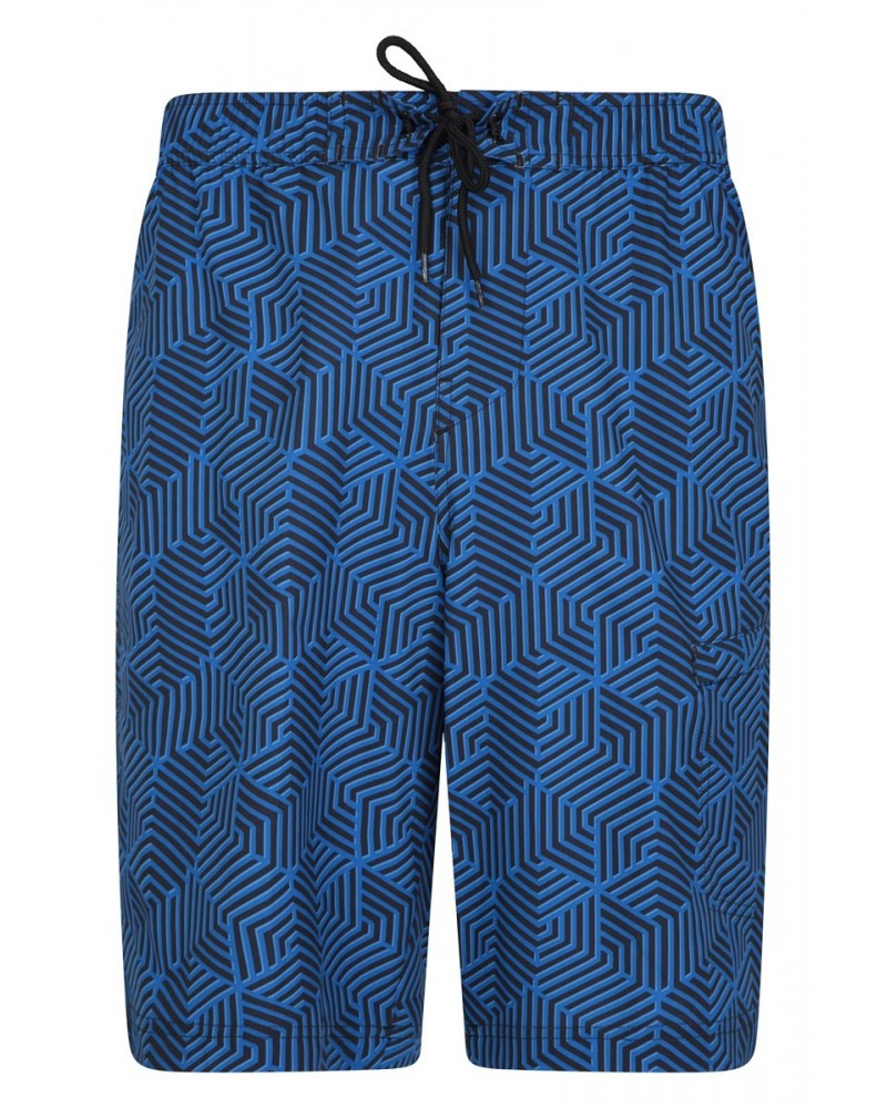 Printed Mens Swim Shorts Blue $16.00 Pants