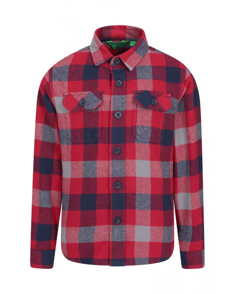 Flannel Kids Check Shirt Red $10.99 Tops