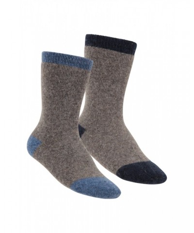 Kids Merino Wool Mid-Calf Socks Blue $14.24 Accessories
