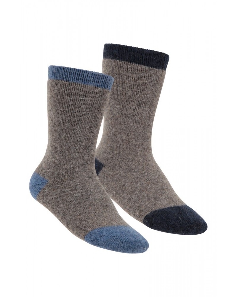 Kids Merino Wool Mid-Calf Socks Blue $14.24 Accessories