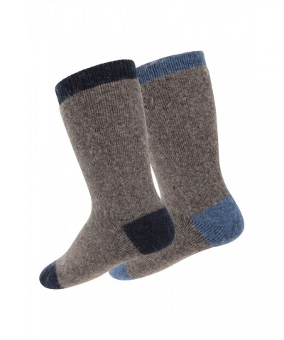 Kids Merino Wool Mid-Calf Socks Blue $14.24 Accessories