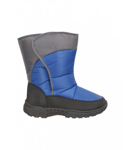 Kids Caribou Single Stripe Adaptive Snow Boots Blue $14.00 Footwear