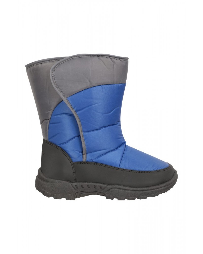 Kids Caribou Single Stripe Adaptive Snow Boots Blue $14.00 Footwear