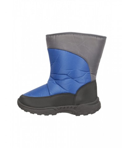 Kids Caribou Single Stripe Adaptive Snow Boots Blue $14.00 Footwear