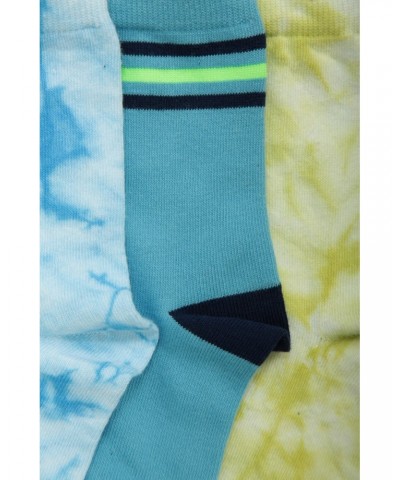 Tie Dye Kids Recycled Socks Multipack Pale Blue $10.25 Accessories