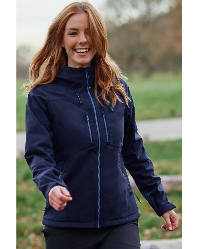 Helsinki Womens Recycled Softshell Jacket Navy $23.65 Active