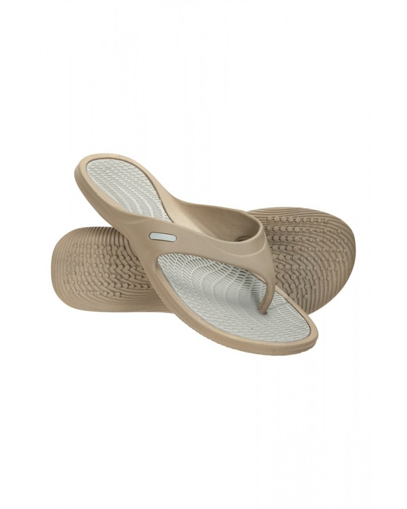 Street Womens Flip Flops Beige $10.79 Footwear