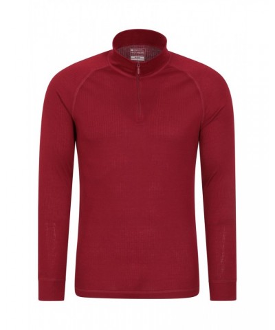 Talus Mens Long Sleeved Zip Neck Top Red $13.79 Thermals