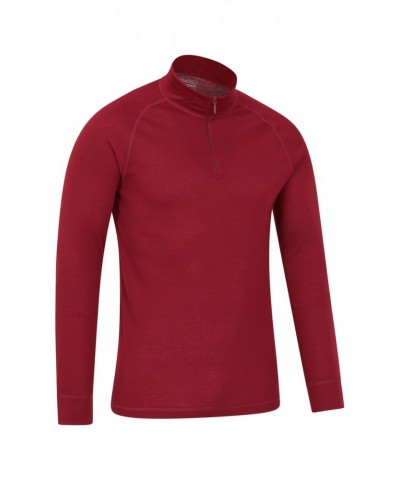 Talus Mens Long Sleeved Zip Neck Top Red $13.79 Thermals