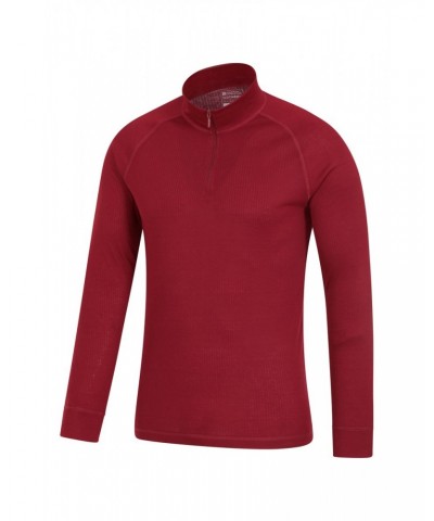 Talus Mens Long Sleeved Zip Neck Top Red $13.79 Thermals