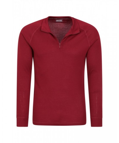 Talus Mens Long Sleeved Zip Neck Top Red $13.79 Thermals