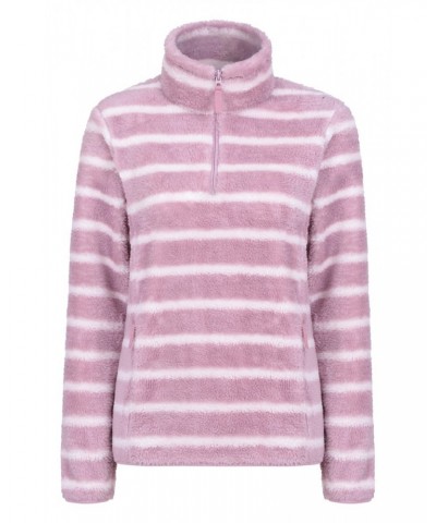 Nessy Stripe Womens Fleece Purple $17.81 Fleece