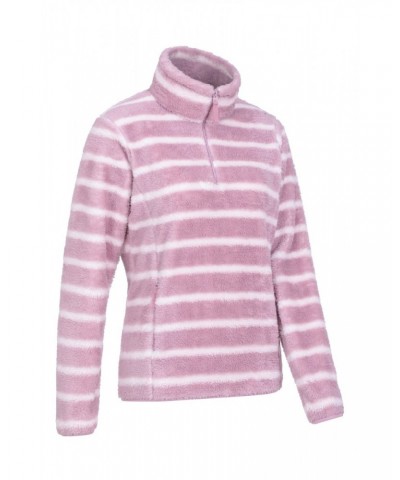 Nessy Stripe Womens Fleece Purple $17.81 Fleece