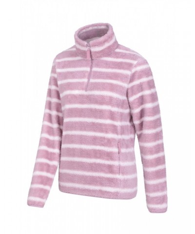 Nessy Stripe Womens Fleece Purple $17.81 Fleece