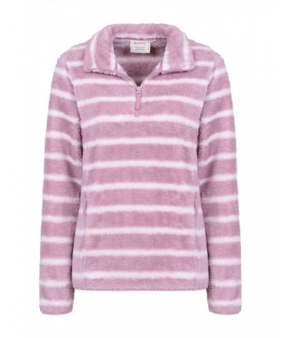 Nessy Stripe Womens Fleece Purple $17.81 Fleece