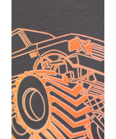 Monster Truck Organic Kids T-Shirt Charcoal $10.07 Tops