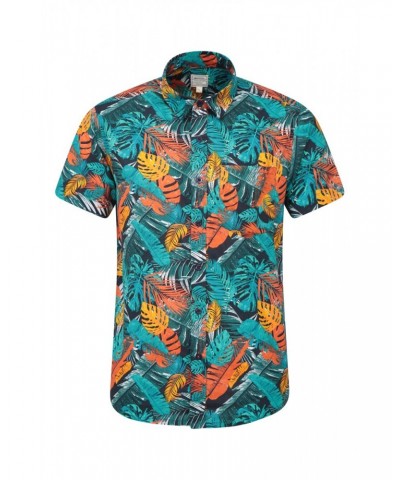 Hawaiian Short Sleeve Mens Shirt Turquoise $19.79 Tops