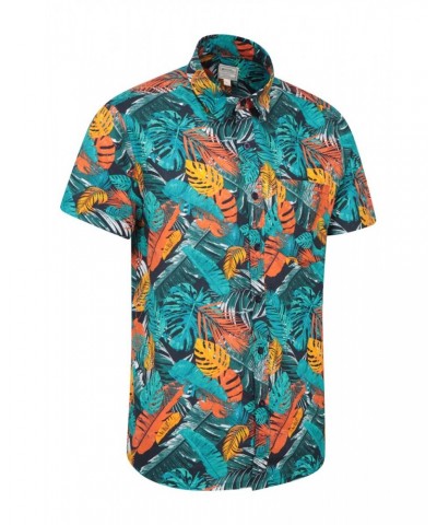 Hawaiian Short Sleeve Mens Shirt Turquoise $19.79 Tops