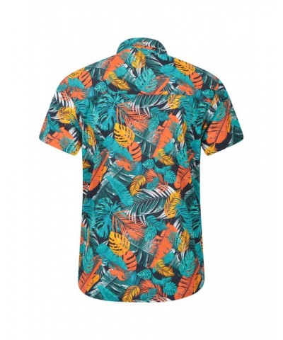 Hawaiian Short Sleeve Mens Shirt Turquoise $19.79 Tops